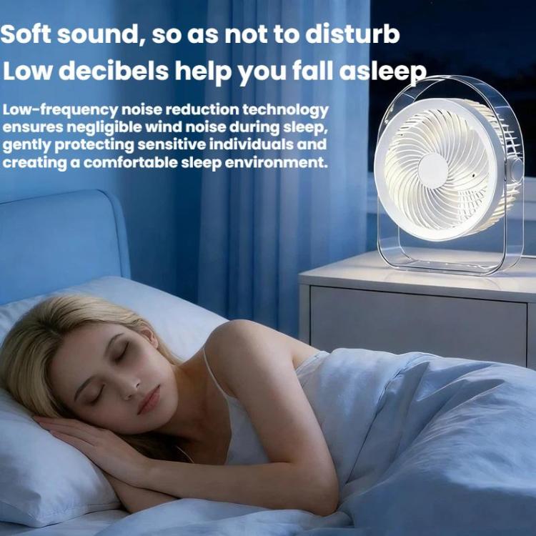 Ventilador silencioso de escritorio para exteriores con luz nocturna, White Direct Plug, Purple Direct Plug, White Rechargeable, Purple Rechargeable
