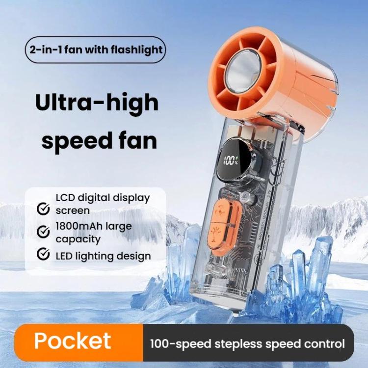 Ventilador de mano silencioso con pantalla digital y refrigeración por hielo de alta velocidad S8