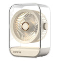 Ventilador de escritorio de alta potencia recargable por USB con luz nocturna.