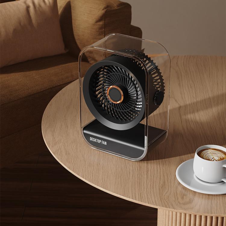 Ventilador de escritorio de alta potencia recargable por USB con luz nocturna.