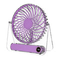 Ventilador de escritorio mini ultradelgado JP-08, silencioso, con pantalla digital transparente, para escritorio de oficina.
