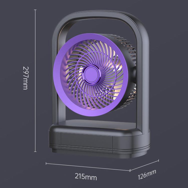 Ventilador eléctrico de sobremesa y de pared con luz y sistema de circulación de aire.
