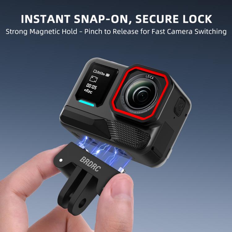 Base magnética extensible de liberación rápida de dos garras BRDRC para Insta360 Ace Pro / Ace Pro 2