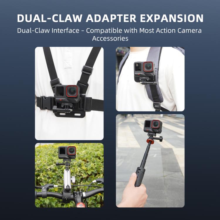 Base magnética extensible de liberación rápida de dos garras BRDRC para Insta360 Ace Pro / Ace Pro 2