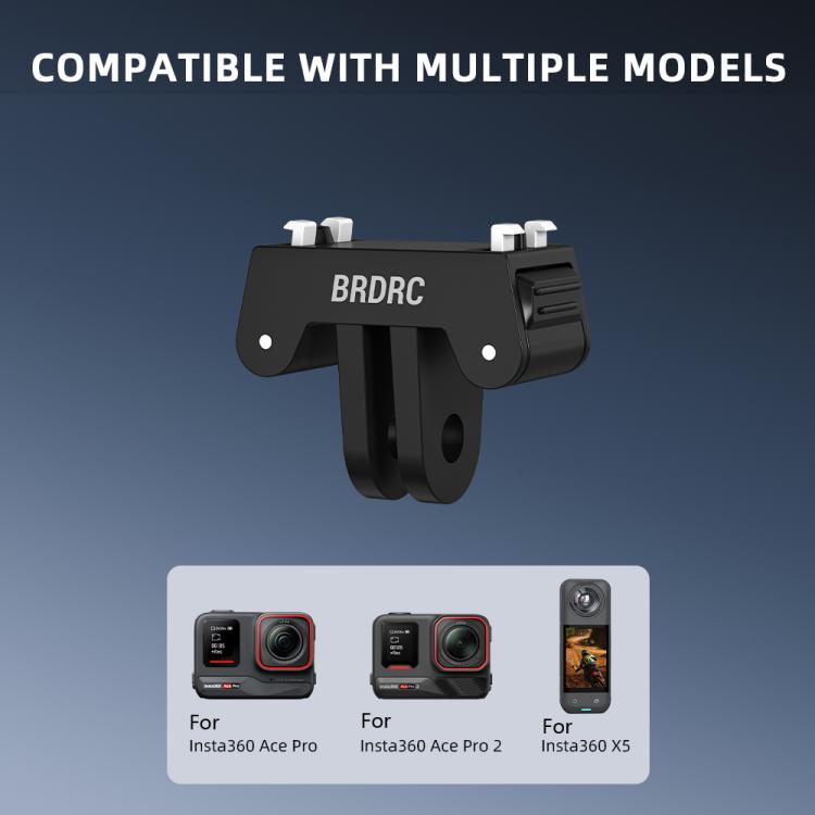 Base magnética extensible de liberación rápida de dos garras BRDRC para Insta360 Ace Pro / Ace Pro 2