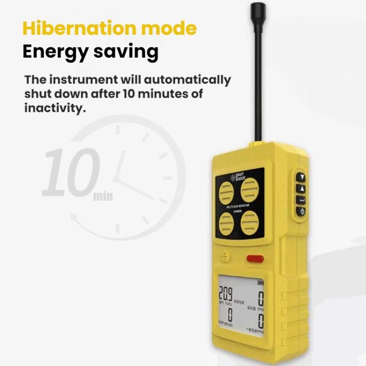 Detector de gases SMART SENSOR 4 en 1 para oxígeno, sulfuro de hidrógeno y monóxido de carbono, AR8900
