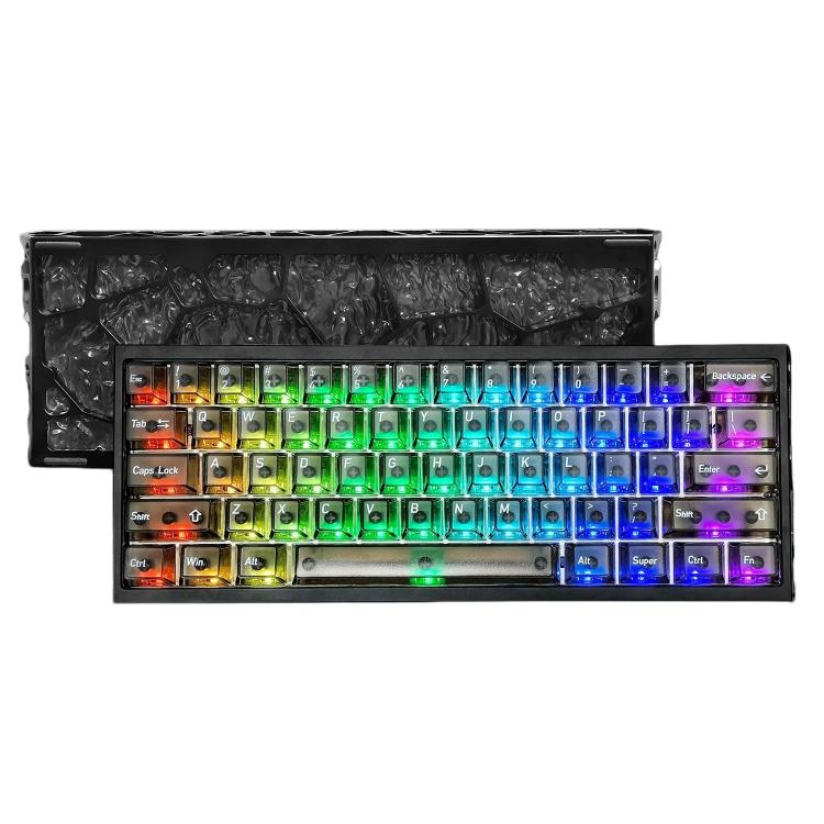 Teclado H60 Pro inalámbrico Bluetooth de triple modo para juegos, con recorte para teclas y eje magnético.