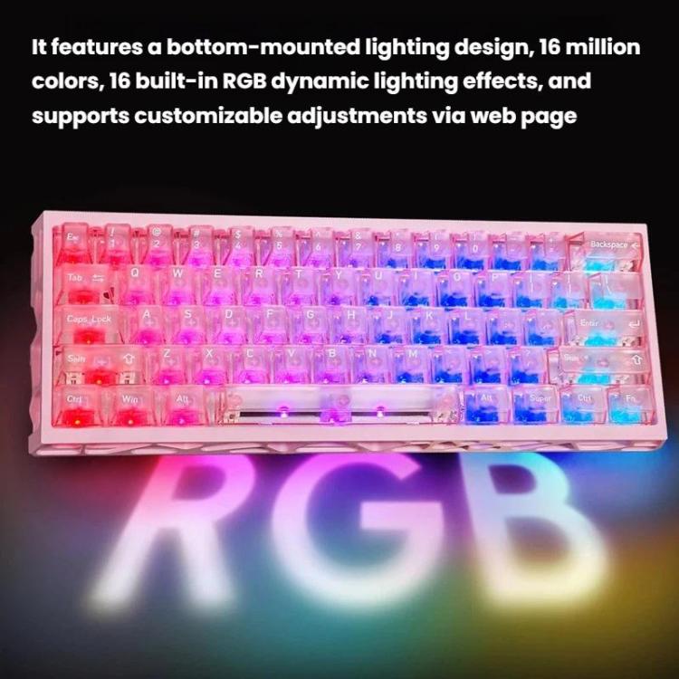 Teclado H60 Pro inalámbrico Bluetooth de triple modo para juegos, con recorte para teclas y eje magnético.