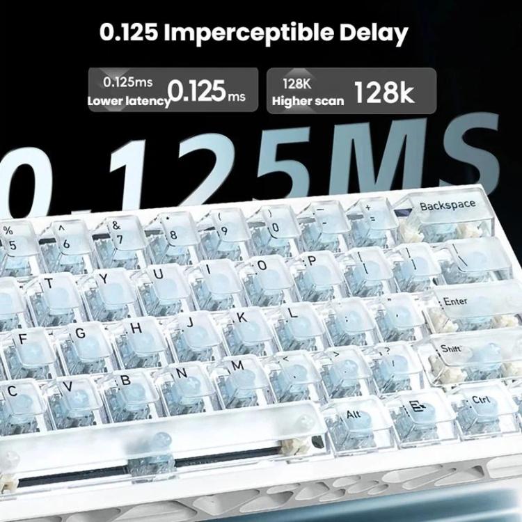 Teclado H60 Pro inalámbrico Bluetooth de triple modo para juegos, con recorte para teclas y eje magnético.