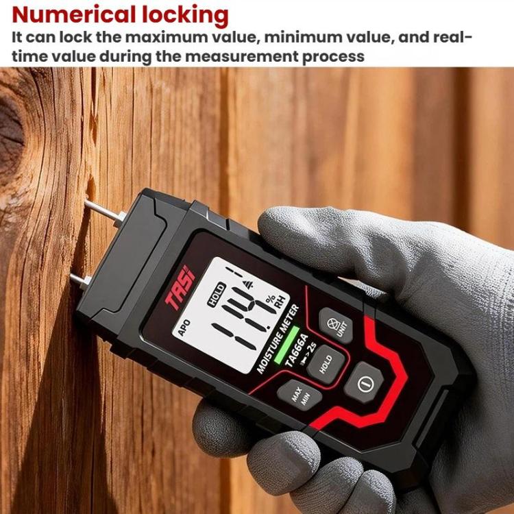 Medidor de humedad de madera, comprobador rápido de contenido de humedad, TA666A