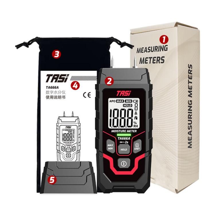 Medidor de humedad de madera, comprobador rápido de contenido de humedad, TA666A