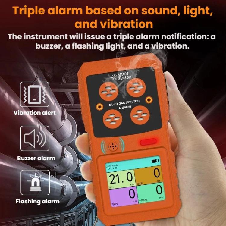 Detector de concentración de gas a prueba de explosiones SMART SENSOR 4 en 1, AR8900B