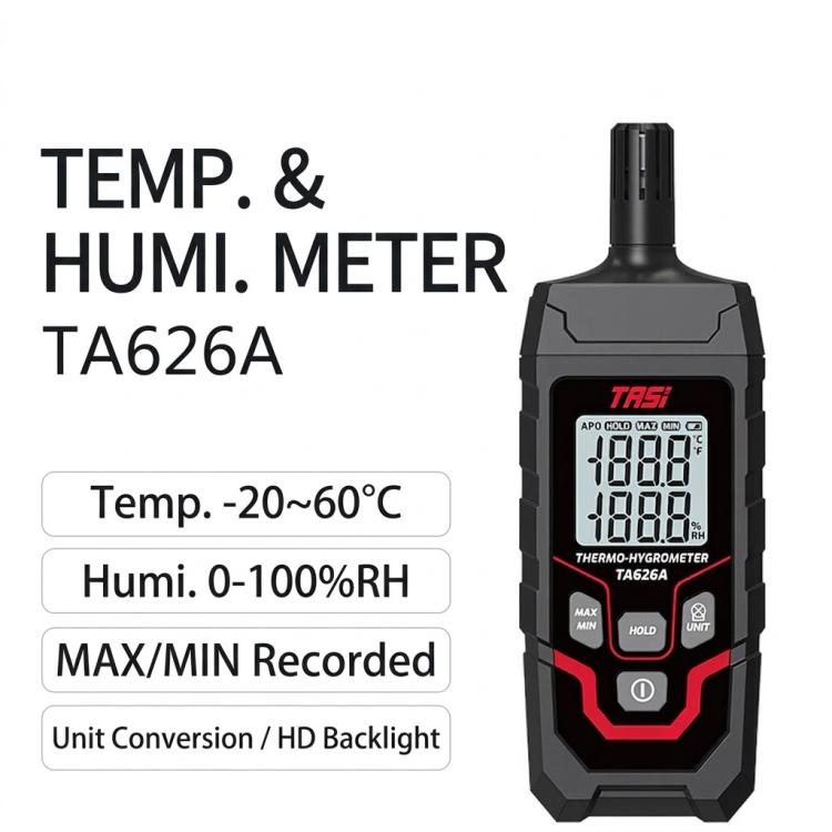 Medidor digital de temperatura y humedad de alta precisión Medidor de temperatura ambiental, TASI TA626A