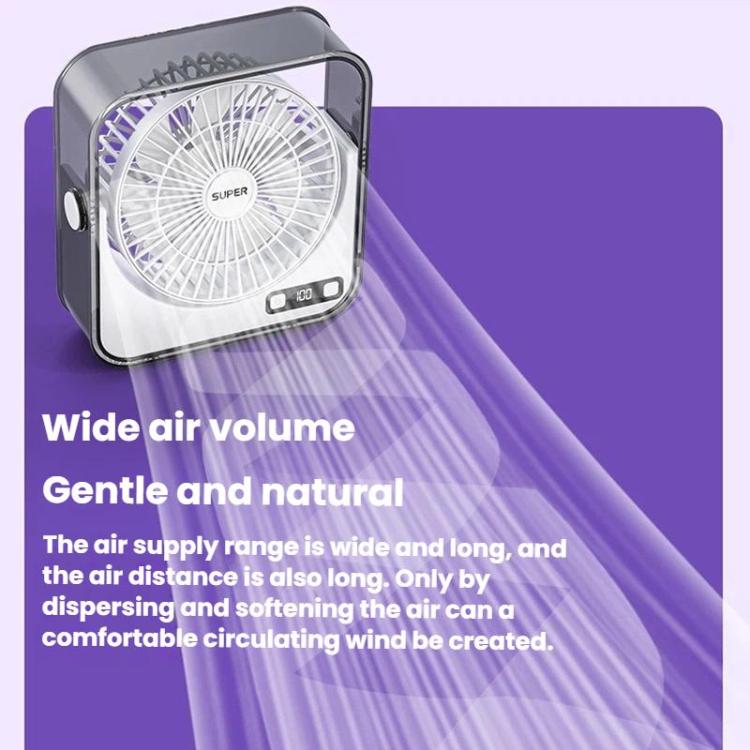 Ventilador de escritorio silencioso F2 con control de velocidad continuo de 100 velocidades, pantalla digital inteligente y luz.