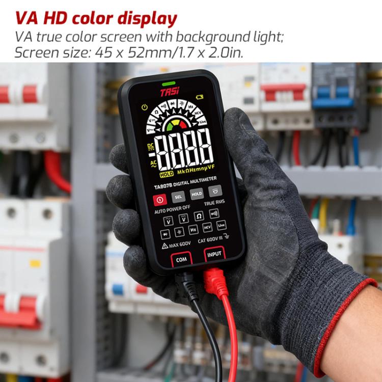 Multímetro digital multifunción, totalmente automático, inteligente y a prueba de quemaduras, con pantalla grande, para medir voltaje, resistencia y frecuencia., TASI TA807A, TASI TA807B With Capacitance Test