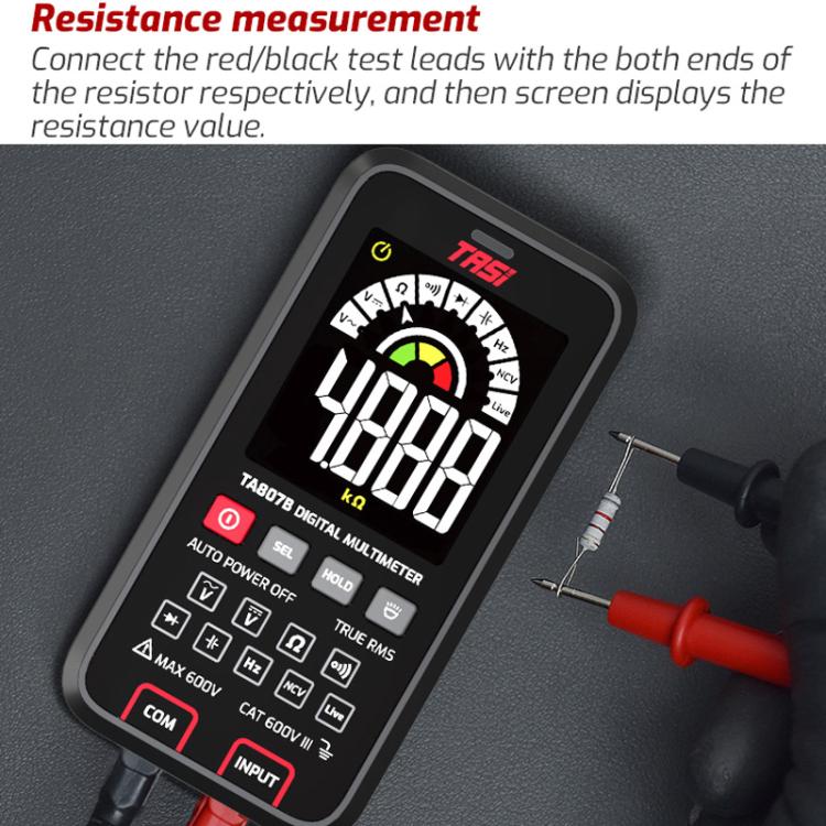 Multímetro digital multifunción, totalmente automático, inteligente y a prueba de quemaduras, con pantalla grande, para medir voltaje, resistencia y frecuencia., TASI TA807A, TASI TA807B With Capacitance Test