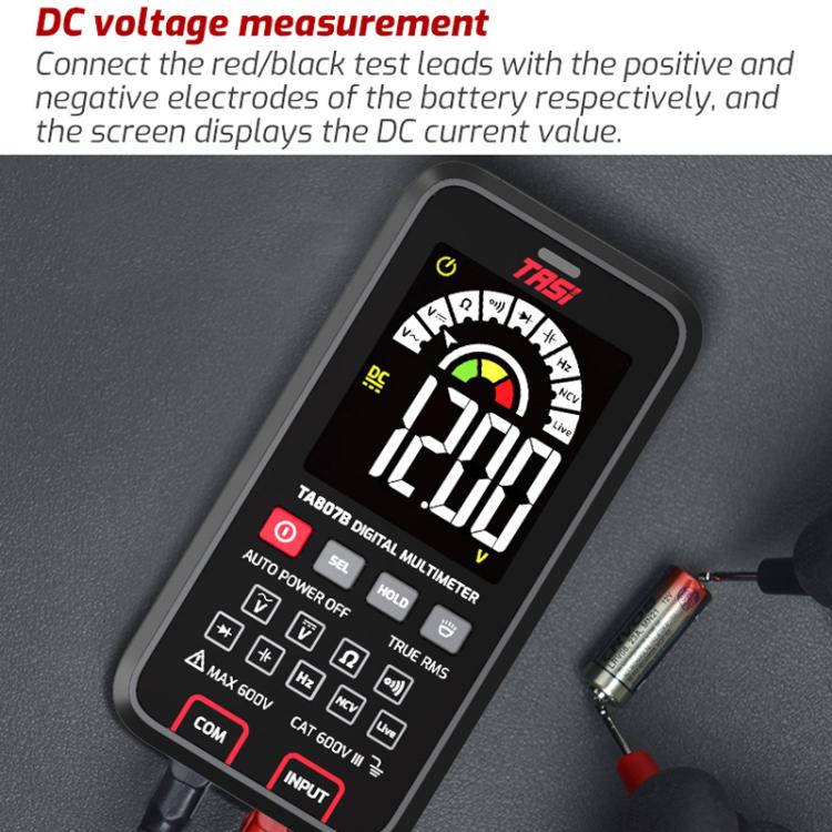 Multímetro digital multifunción, totalmente automático, inteligente y a prueba de quemaduras, con pantalla grande, para medir voltaje, resistencia y frecuencia., TASI TA807A, TASI TA807B With Capacitance Test