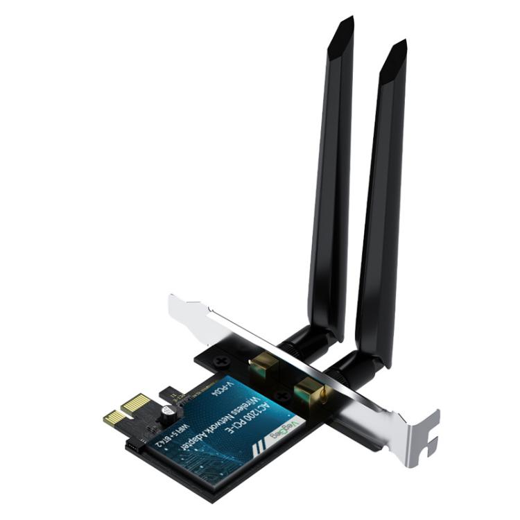 Adaptador de red inalámbrica Gigabit PCIe 2 en 1 para escritorio VegGieg, AC1200 PCI-E to WIFI 5 + Bluetooth 4.2/5dB