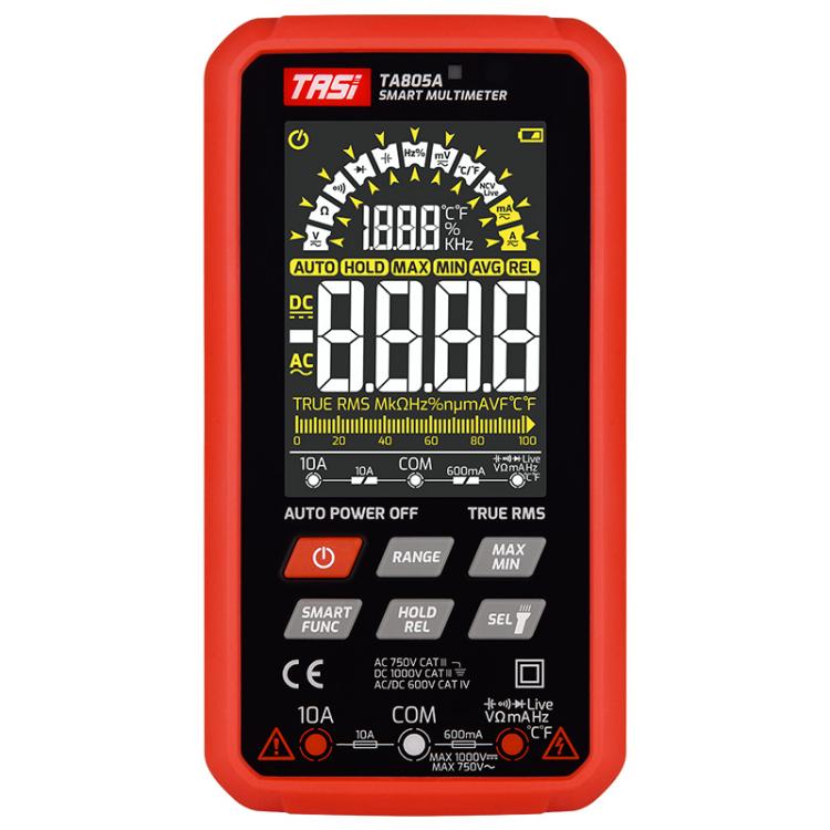 Multímetro inteligente digital totalmente automático con pantalla grande, TASI TA805A Battery-powered, TASI TA805B Rechargeable