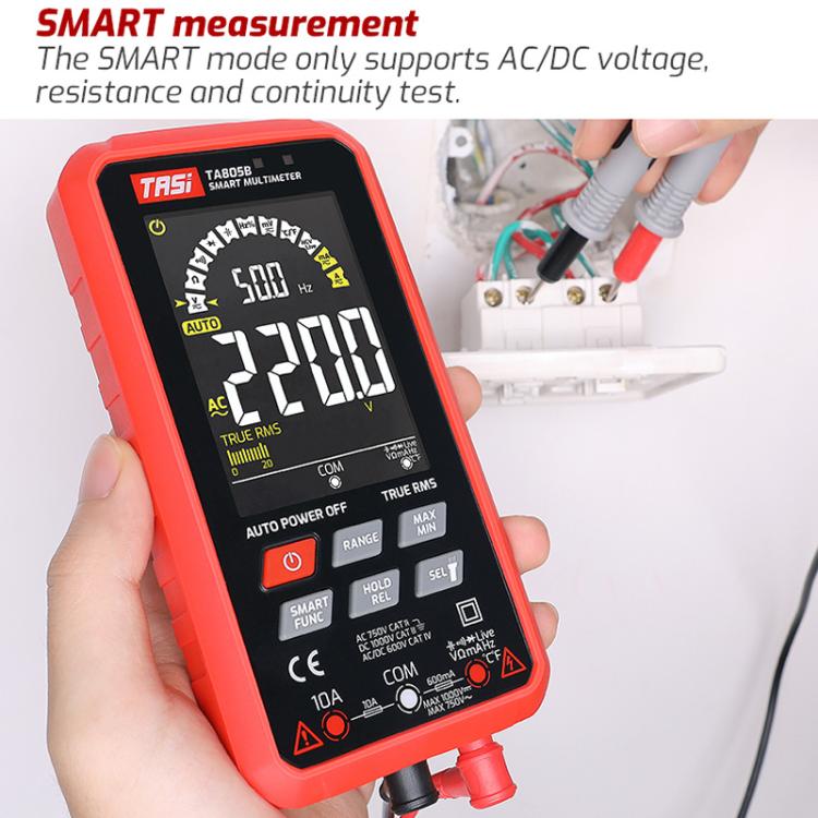 Multímetro inteligente digital totalmente automático con pantalla grande, TASI TA805A Battery-powered, TASI TA805B Rechargeable