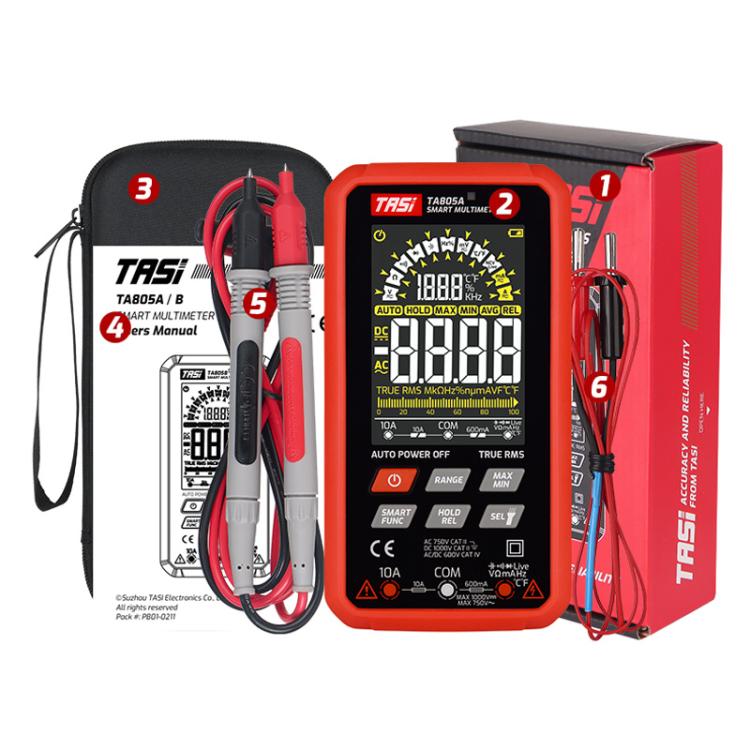 Multímetro inteligente digital totalmente automático con pantalla grande, TASI TA805A Battery-powered, TASI TA805B Rechargeable