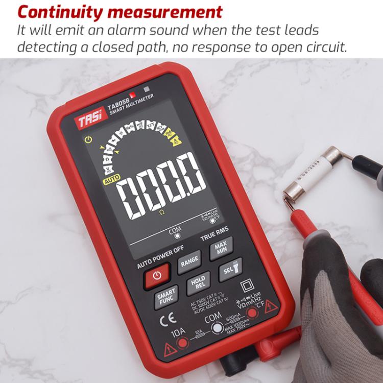 Multímetro inteligente digital totalmente automático con pantalla grande, TASI TA805A Battery-powered, TASI TA805B Rechargeable