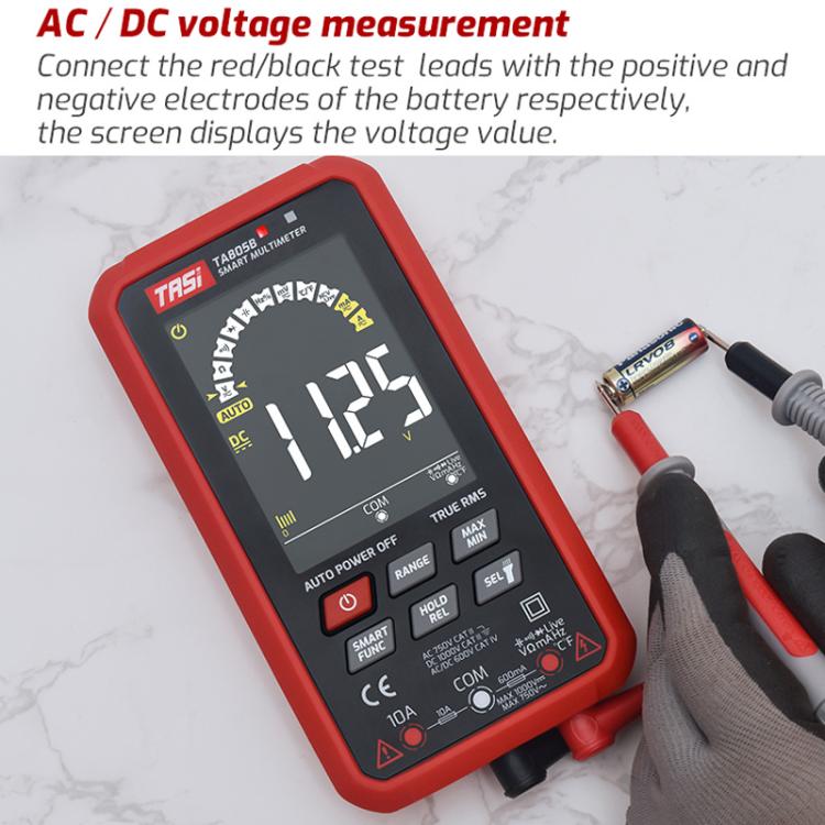 Multímetro inteligente digital totalmente automático con pantalla grande, TASI TA805A Battery-powered, TASI TA805B Rechargeable