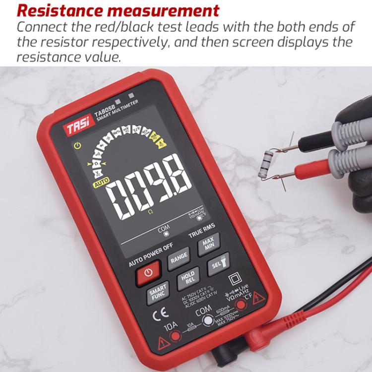 Multímetro inteligente digital totalmente automático con pantalla grande, TASI TA805A Battery-powered, TASI TA805B Rechargeable