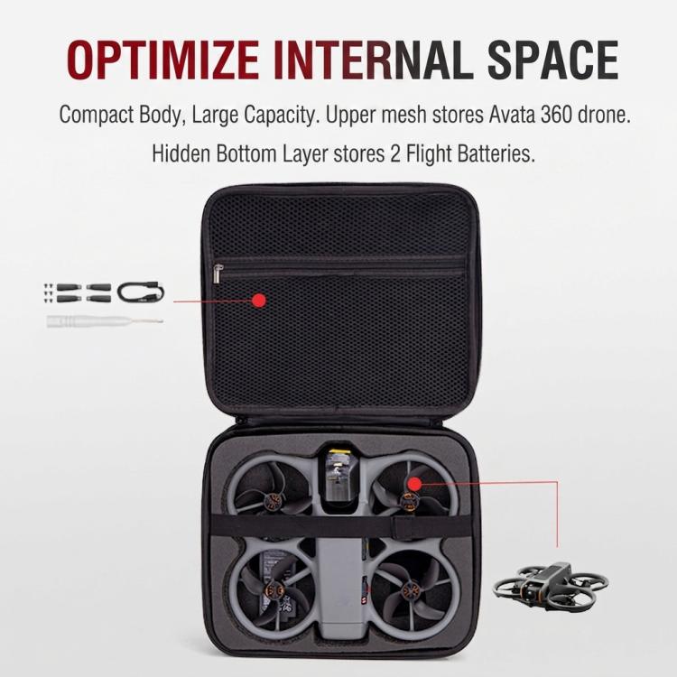 Estuche rígido de transporte para el cuerpo del dron DJI Avata 360. Bolsa de almacenamiento portátil para viajes con tela de nailon 600D, resistente al agua y a los golpes.