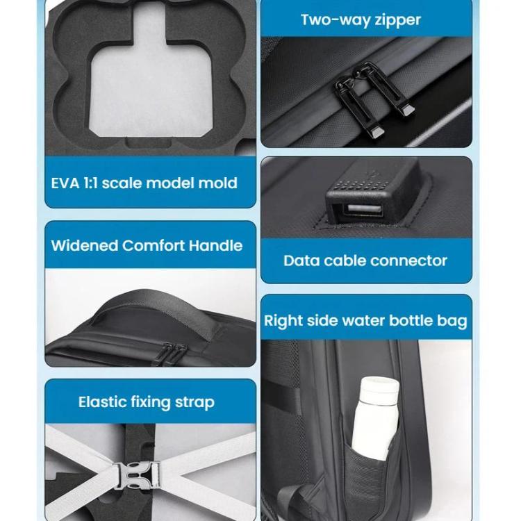 Mochila rígida impermeable para DJI Avata 360, compatible con gafas N3 y mando RC 2, con compartimento para portátil de 17 pulgadas.
