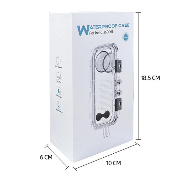 Carcasa sumergible invisible Insta360 X5 de 45 m/147 pies con costuras de 360 grados sin costuras., PC Lens