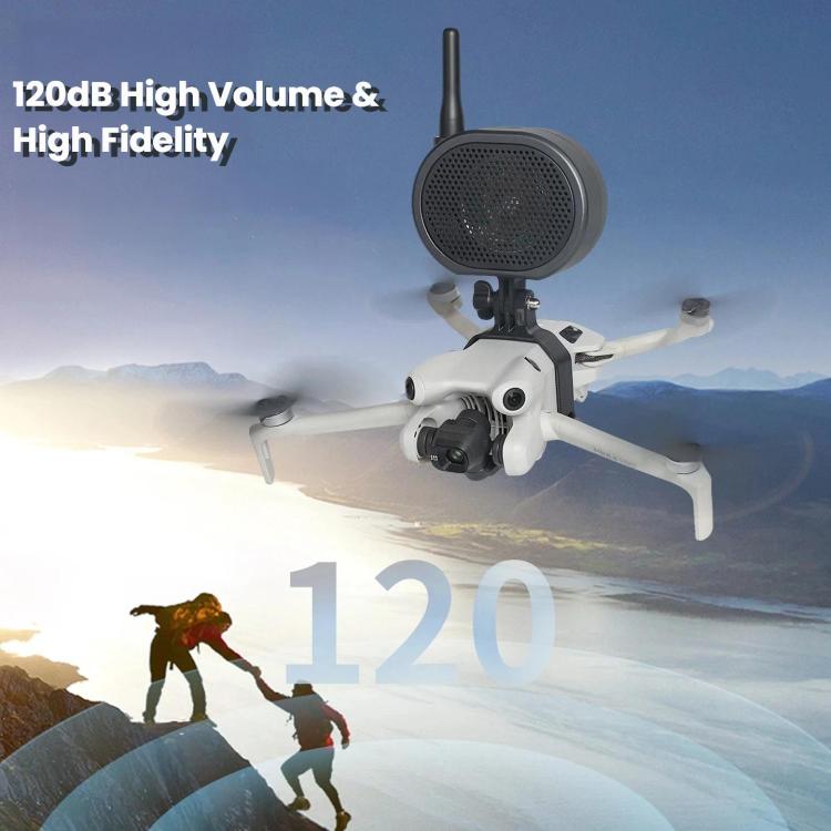 Megáfono para dron DJI Mini 4 Pro, altavoz inalámbrico de largo alcance de 2000 m y 120 dB de alto volumen.