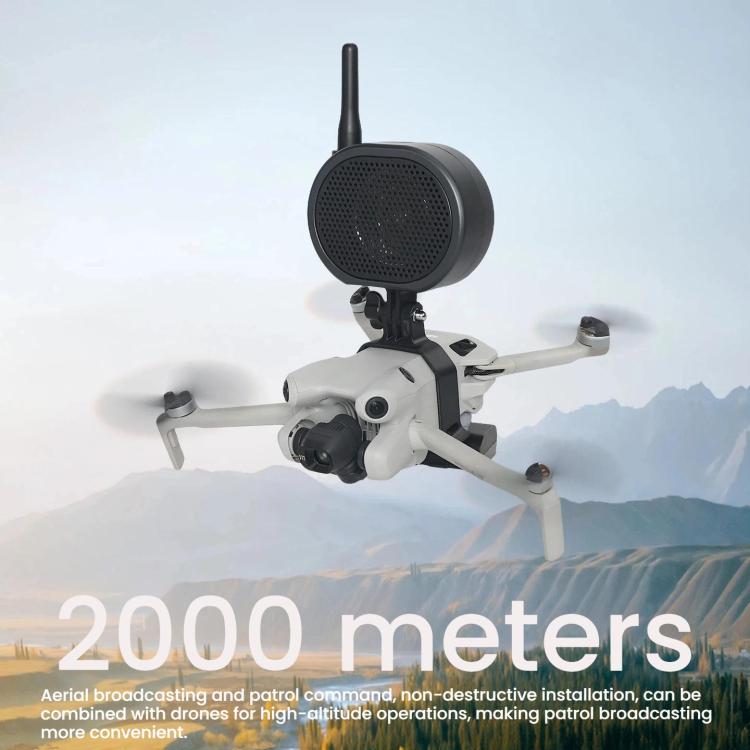 Megáfono para dron DJI Mini 4 Pro, altavoz inalámbrico de largo alcance de 2000 m y 120 dB de alto volumen.