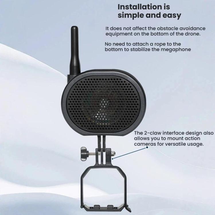Megáfono para dron DJI Mini 4 Pro, altavoz inalámbrico de largo alcance de 2000 m y 120 dB de alto volumen.