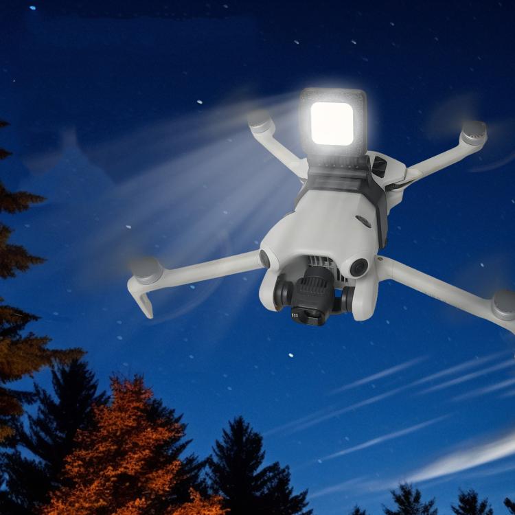 Foco LED ultrabrillante para vuelo nocturno con ajuste de 180 grados y 3 modos de luz, compatible con DJI Mini 4 Pro.