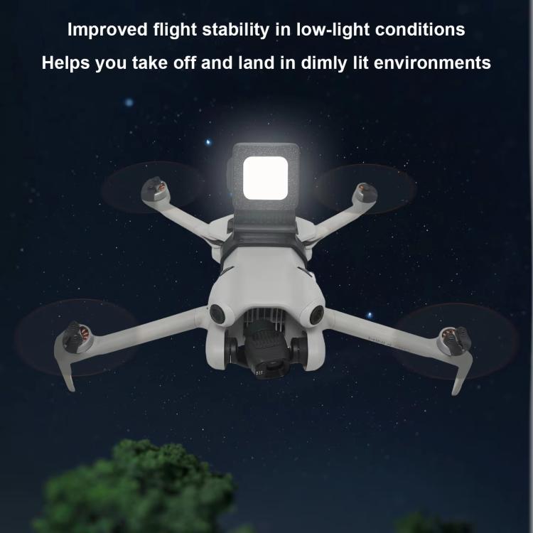Foco LED ultrabrillante para vuelo nocturno con ajuste de 180 grados y 3 modos de luz, compatible con DJI Mini 4 Pro.