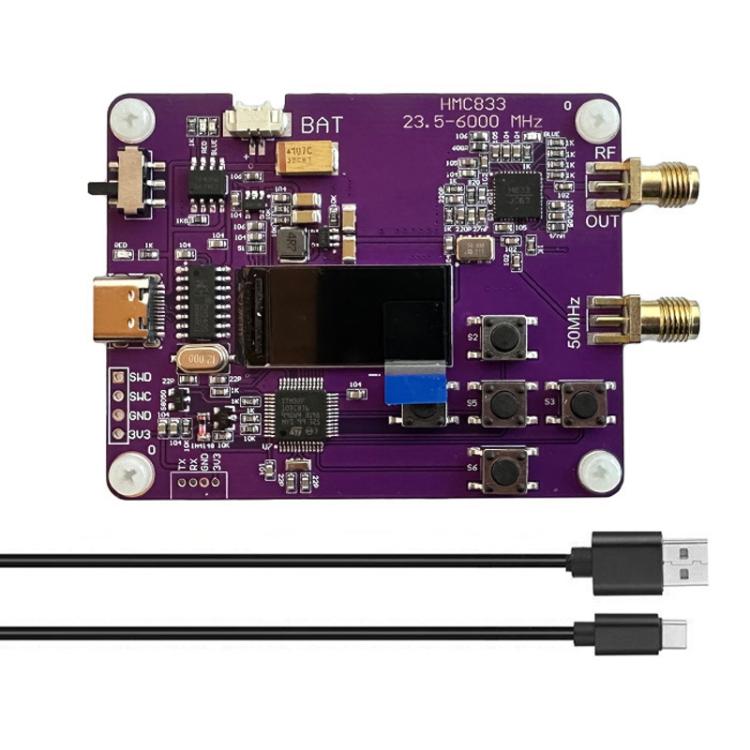 Generador de señales de RF de 23,5 MHz a 6000 MHz con control por botón y pantalla OLED HMC833, Signal Generator