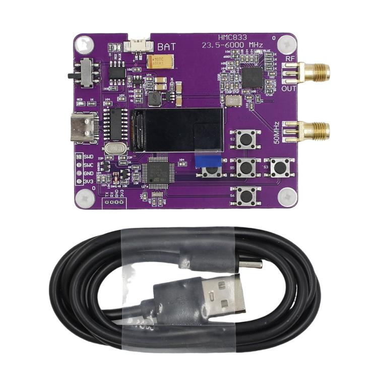Generador de señales de RF de 23,5 MHz a 6000 MHz con control por botón y pantalla OLED HMC833, Signal Generator