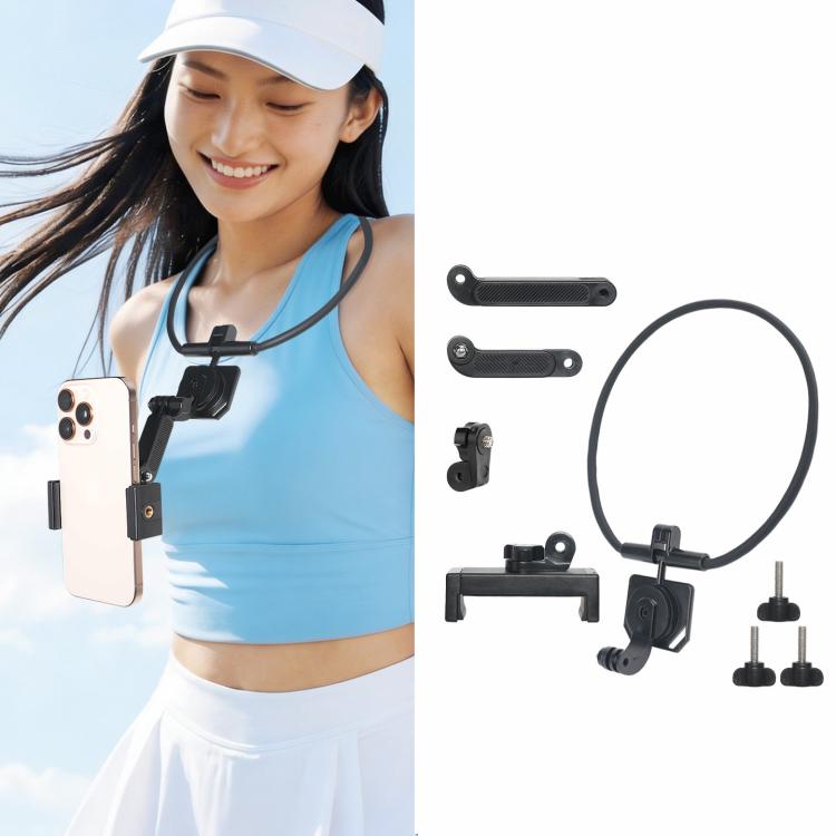 Soporte para cuello POV para teléfono móvil y cámara de acción. Soporte de cuello de liberación rápida con varilla de extensión., Standard, Standard With Fixed Strap, Extra Large, Extra Large With Strap