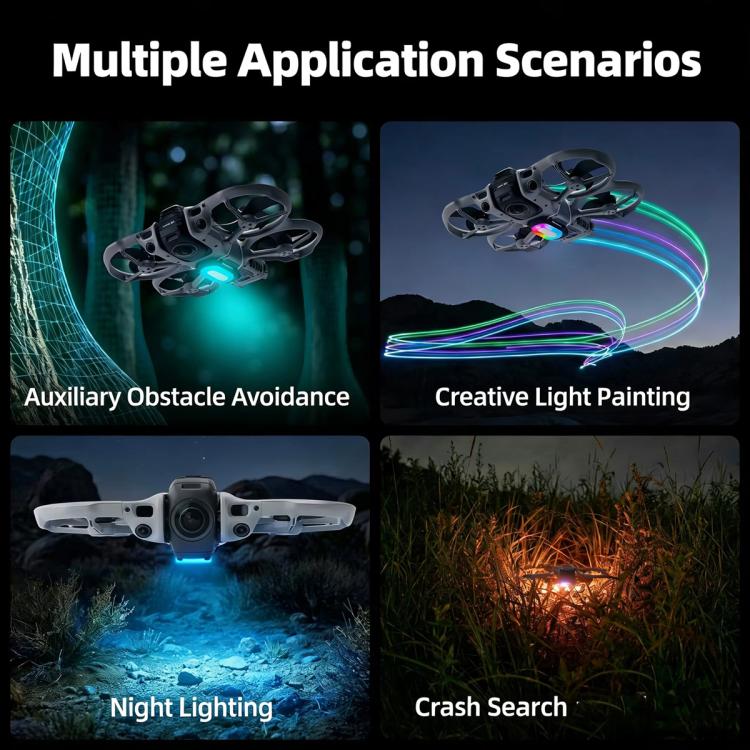 Luz inferior LED RGB RCSTQ para DJI Avata 360, 38 modos de iluminación, recargable, para señalización de vuelo nocturno.