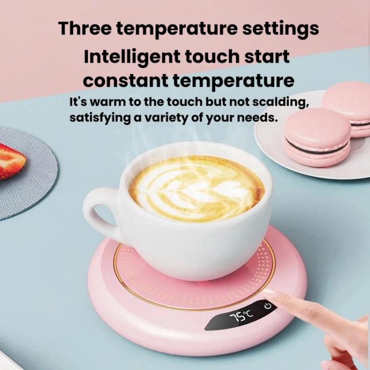 Posavasos inteligente con calefacción automática y conexión USB. Calentador de tazas.