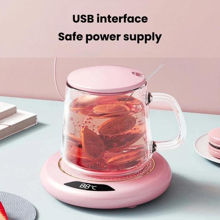 Posavasos inteligente con calefacción automática y conexión USB. Calentador de tazas.