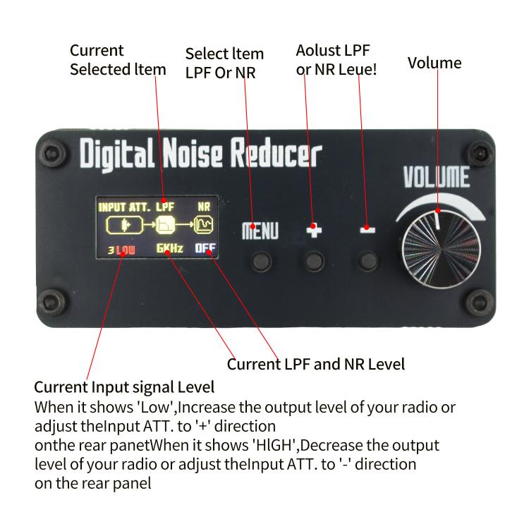Supresor de ruido digital (NR) con DSP de onda corta + altavoz, 88x38x100mm