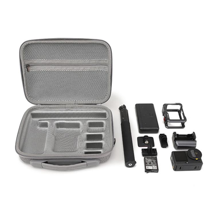 Funda de transporte BKANO para DJI Osmo Action 6. Bolso bandolera portátil para varilla de extensión, estuche de batería, jaula y accesorios.
