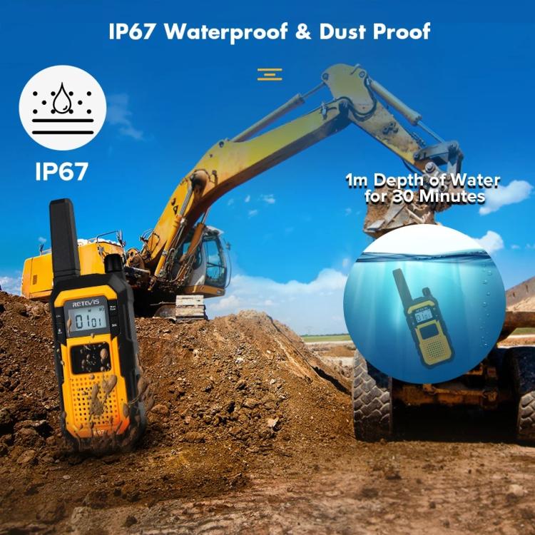 1 par de walkie-talkies resistentes al agua IP67 de alta resistencia con doble PTT para exteriores y resistentes a los golpes, RETEVIS RB48 FRS, RETEVIS RB648 PMR446