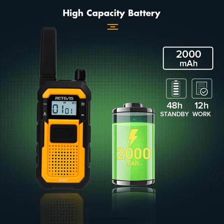 1 par de walkie-talkies resistentes al agua IP67 de alta resistencia con doble PTT para exteriores y resistentes a los golpes, RETEVIS RB48 FRS, RETEVIS RB648 PMR446