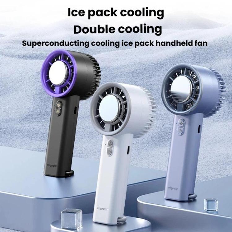 Ventilador portátil de mano para refrigeración por hielo, ventilador de turbina semiconductor de escritorio de alta velocidad