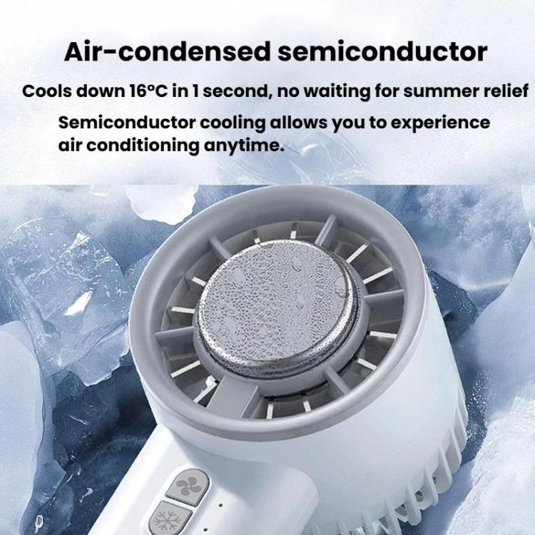 Ventilador portátil de mano para refrigeración por hielo, ventilador de turbina semiconductor de escritorio de alta velocidad