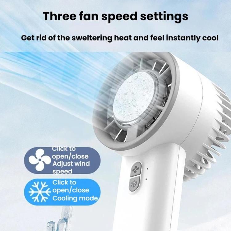 Ventilador portátil de mano para refrigeración por hielo, ventilador de turbina semiconductor de escritorio de alta velocidad