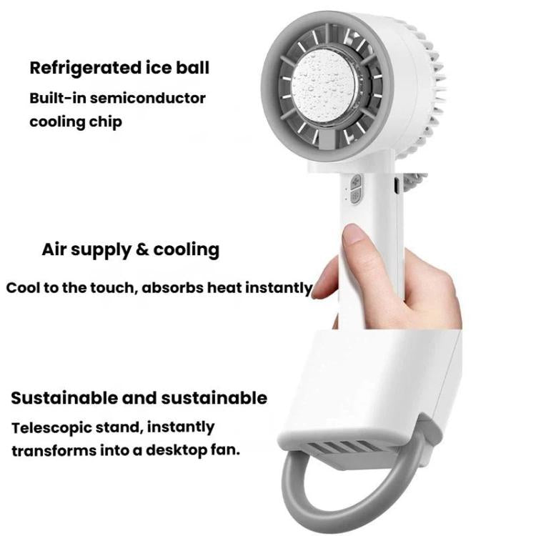 Ventilador portátil de mano para refrigeración por hielo, ventilador de turbina semiconductor de escritorio de alta velocidad